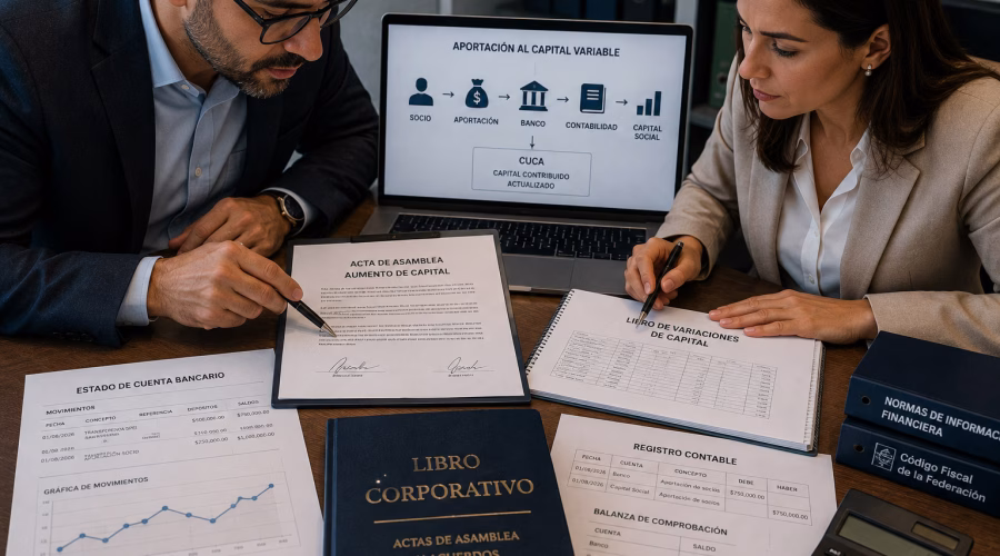 Aportaciones al capital variable y evidencia documental de actas de asamblea no protocolizadas