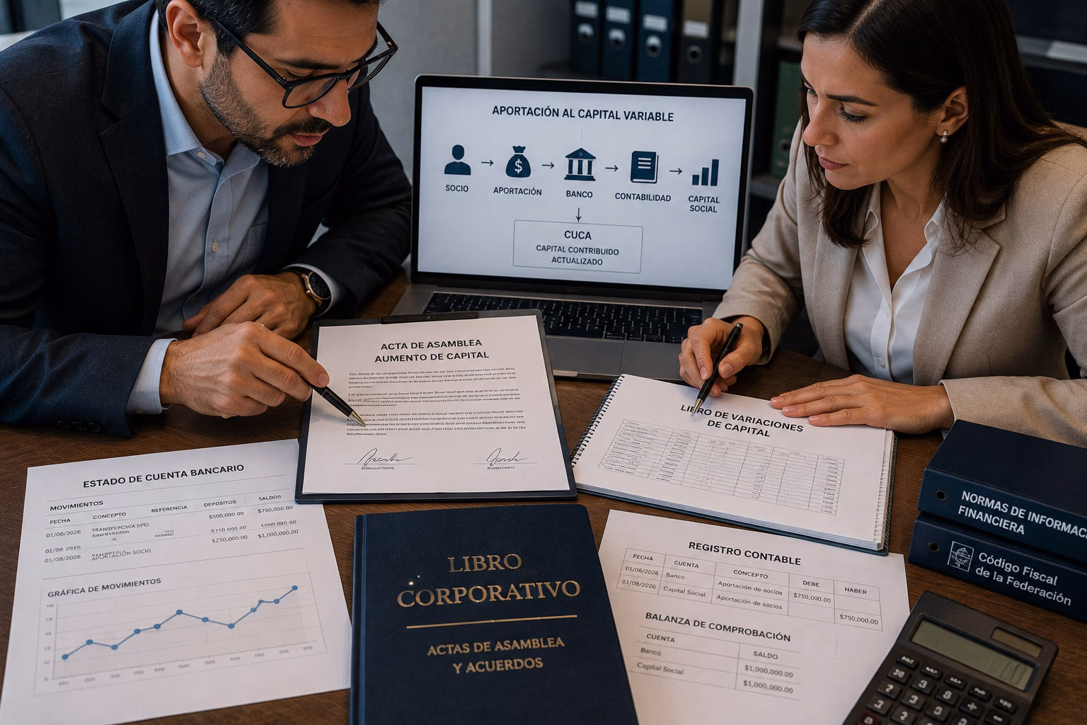 Aportaciones al capital variable y evidencia documental de actas de asamblea no protocolizadas