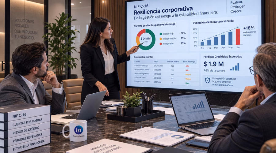 Resiliencia corporativa y NIF C-16 en la evaluación del riesgo crediticio
